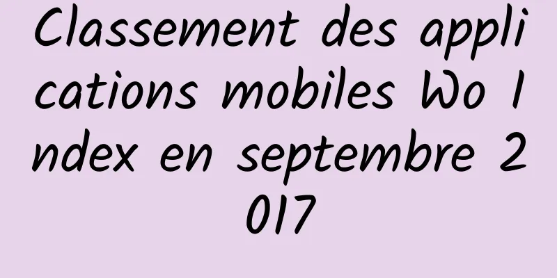 Classement des applications mobiles Wo Index en septembre 2017