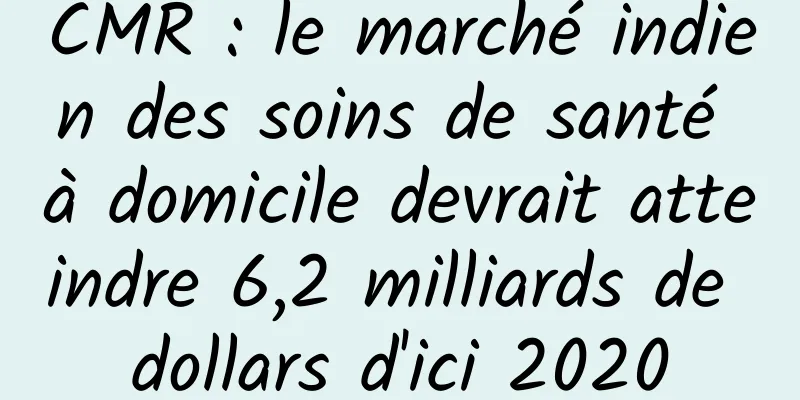 CMR : le marché indien des soins de santé à domicile devrait atteindre 6,2 milliards de dollars d'ici 2020
