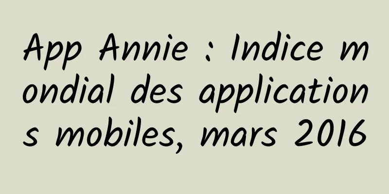 App Annie : Indice mondial des applications mobiles, mars 2016