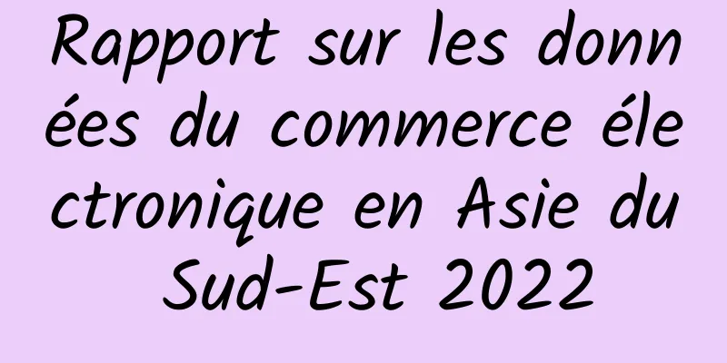 Rapport sur les données du commerce électronique en Asie du Sud-Est 2022