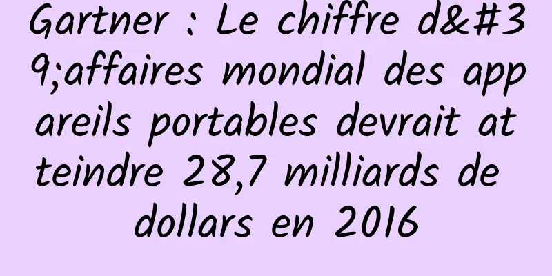 Gartner : Le chiffre d'affaires mondial des appareils portables devrait atteindre 28,7 milliards de dollars en 2016