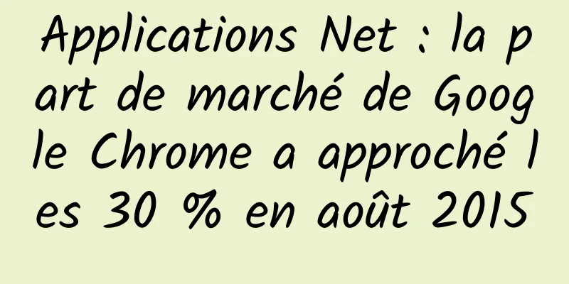Applications Net : la part de marché de Google Chrome a approché les 30 % en août 2015