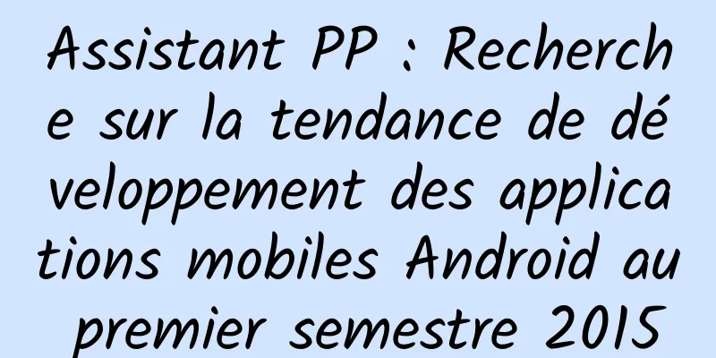 Assistant PP : Recherche sur la tendance de développement des applications mobiles Android au premier semestre 2015