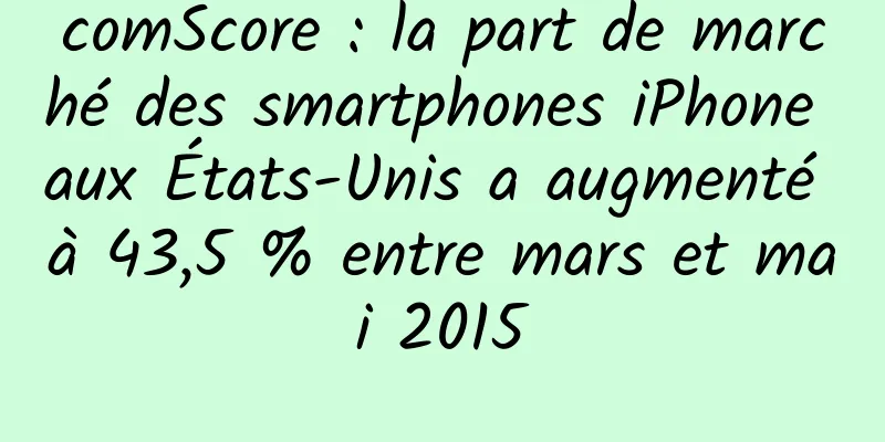 comScore : la part de marché des smartphones iPhone aux États-Unis a augmenté à 43,5 % entre mars et mai 2015