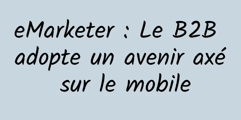 eMarketer : Le B2B adopte un avenir axé sur le mobile