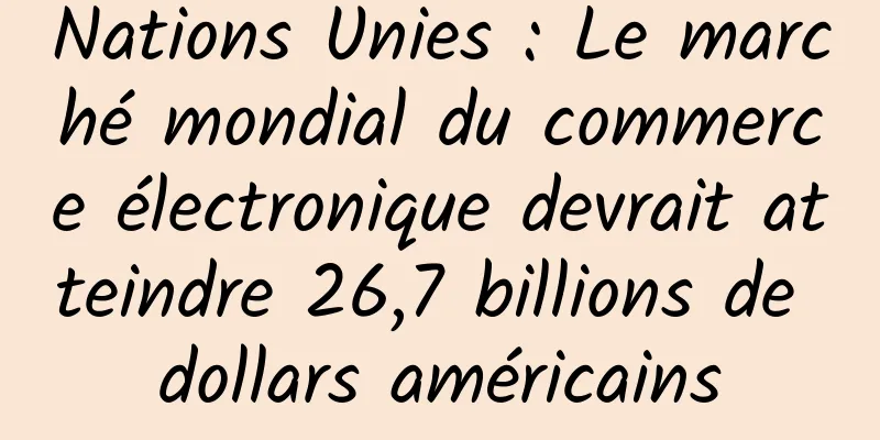 Nations Unies : Le marché mondial du commerce électronique devrait atteindre 26,7 billions de dollars américains