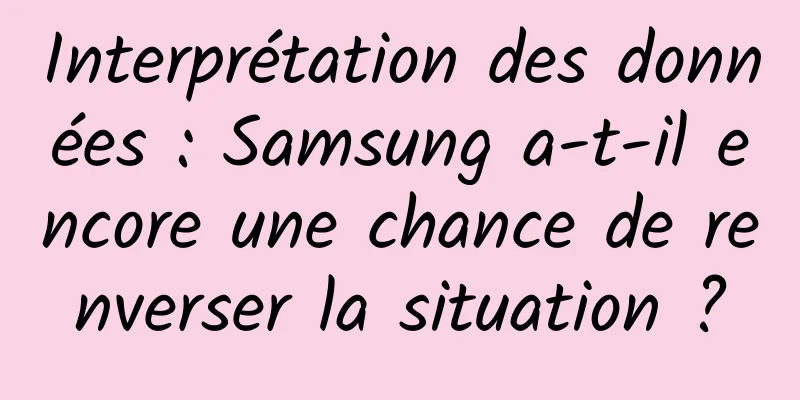 Interprétation des données : Samsung a-t-il encore une chance de renverser la situation ?