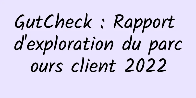GutCheck : Rapport d'exploration du parcours client 2022