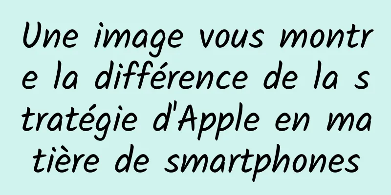 Une image vous montre la différence de la stratégie d'Apple en matière de smartphones