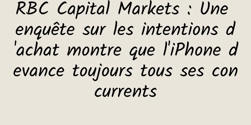 RBC Capital Markets : Une enquête sur les intentions d'achat montre que l'iPhone devance toujours tous ses concurrents