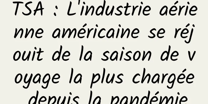 TSA : L'industrie aérienne américaine se réjouit de la saison de voyage la plus chargée depuis la pandémie