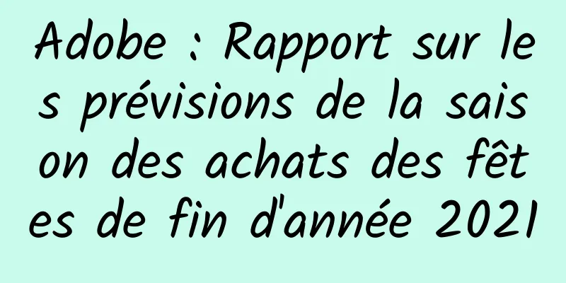 Adobe : Rapport sur les prévisions de la saison des achats des fêtes de fin d'année 2021