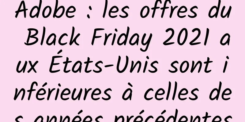 Adobe : les offres du Black Friday 2021 aux États-Unis sont inférieures à celles des années précédentes