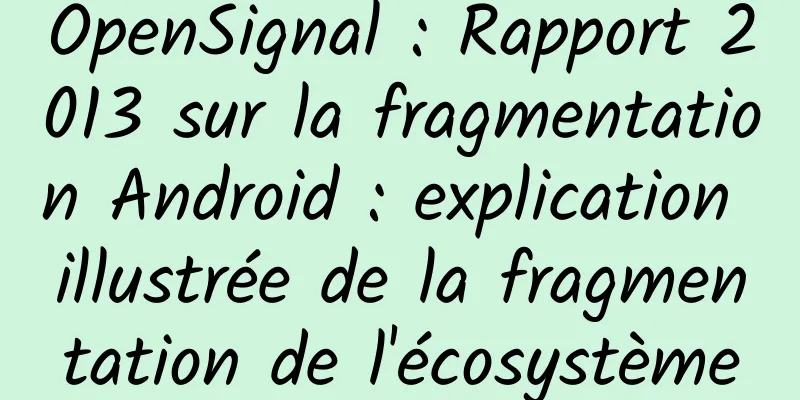OpenSignal : Rapport 2013 sur la fragmentation Android : explication illustrée de la fragmentation de l'écosystème