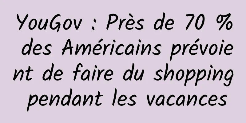 YouGov : Près de 70 % des Américains prévoient de faire du shopping pendant les vacances