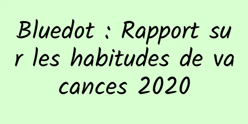 Bluedot : Rapport sur les habitudes de vacances 2020
