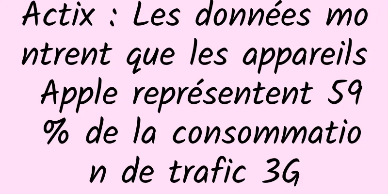Actix : Les données montrent que les appareils Apple représentent 59 % de la consommation de trafic 3G