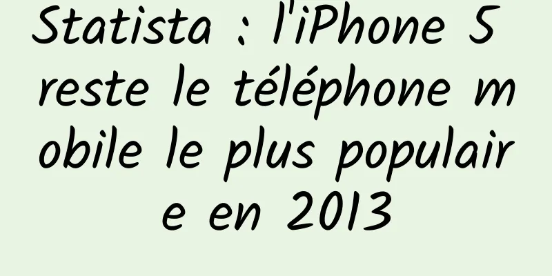 Statista : l'iPhone 5 reste le téléphone mobile le plus populaire en 2013