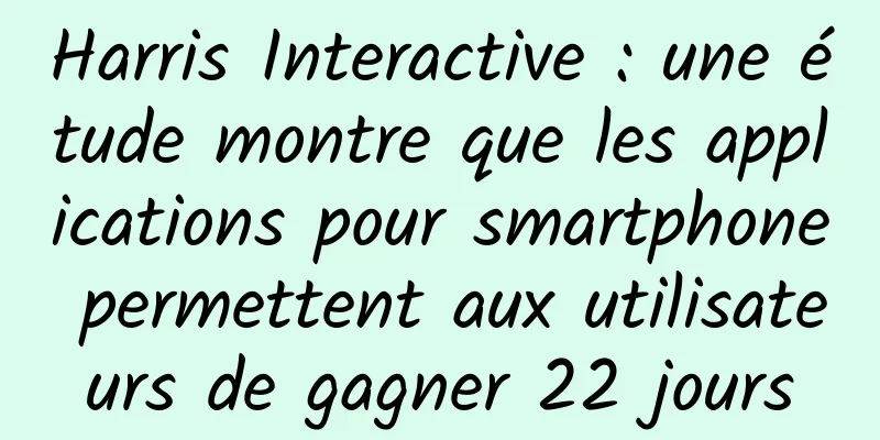Harris Interactive : une étude montre que les applications pour smartphone permettent aux utilisateurs de gagner 22 jours