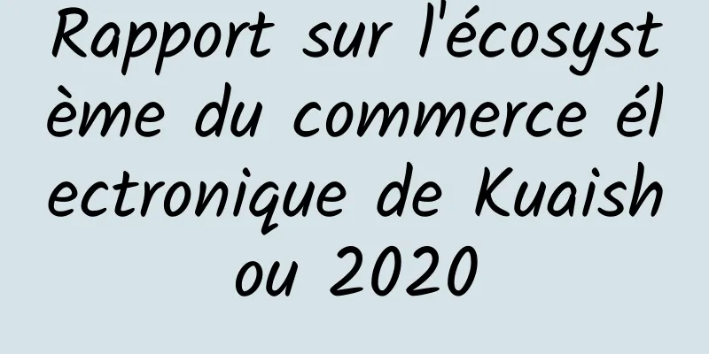 Rapport sur l'écosystème du commerce électronique de Kuaishou 2020