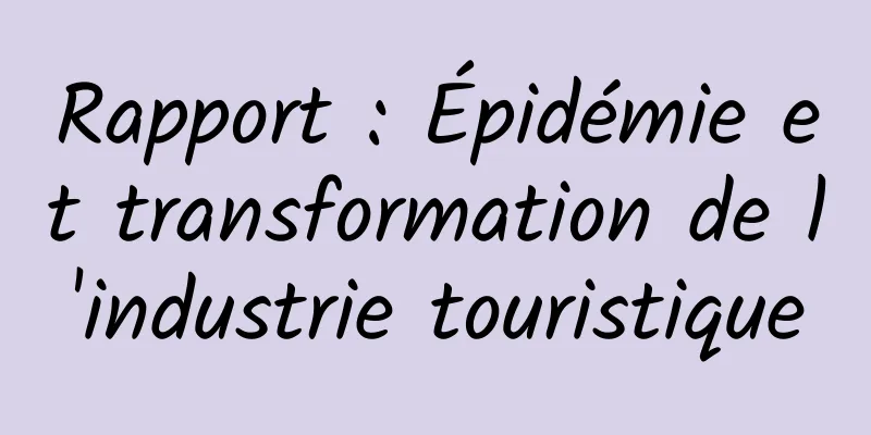 Rapport : Épidémie et transformation de l'industrie touristique