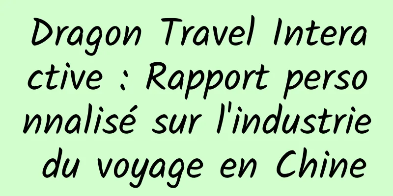 Dragon Travel Interactive : Rapport personnalisé sur l'industrie du voyage en Chine