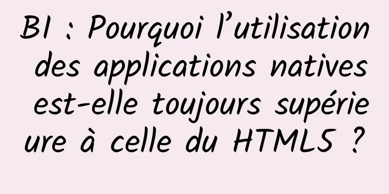 BI : Pourquoi l’utilisation des applications natives est-elle toujours supérieure à celle du HTML5 ?