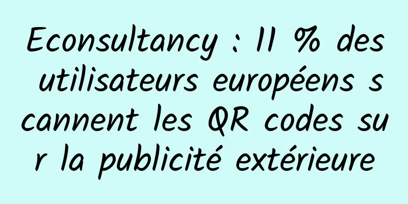 Econsultancy : 11 % des utilisateurs européens scannent les QR codes sur la publicité extérieure