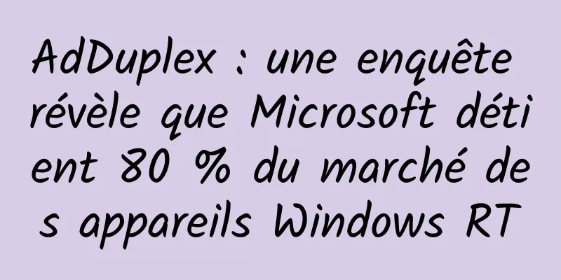 AdDuplex : une enquête révèle que Microsoft détient 80 % du marché des appareils Windows RT