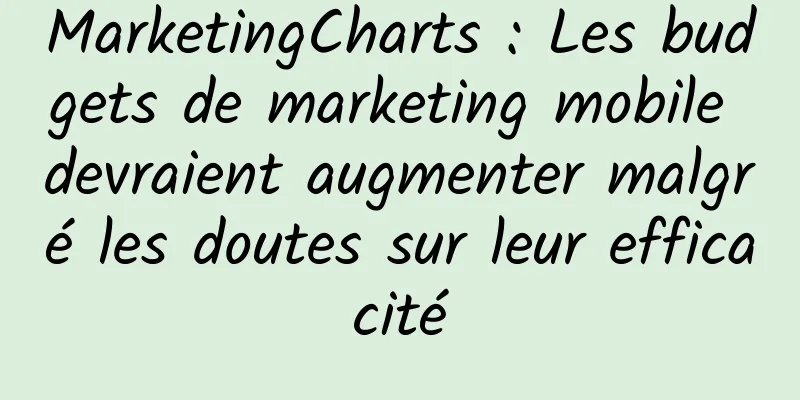MarketingCharts : Les budgets de marketing mobile devraient augmenter malgré les doutes sur leur efficacité