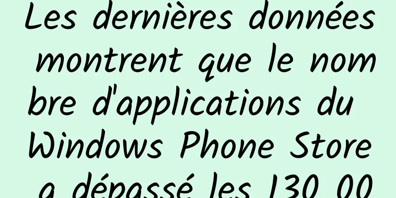 Les dernières données montrent que le nombre d'applications du Windows Phone Store a dépassé les 130 000