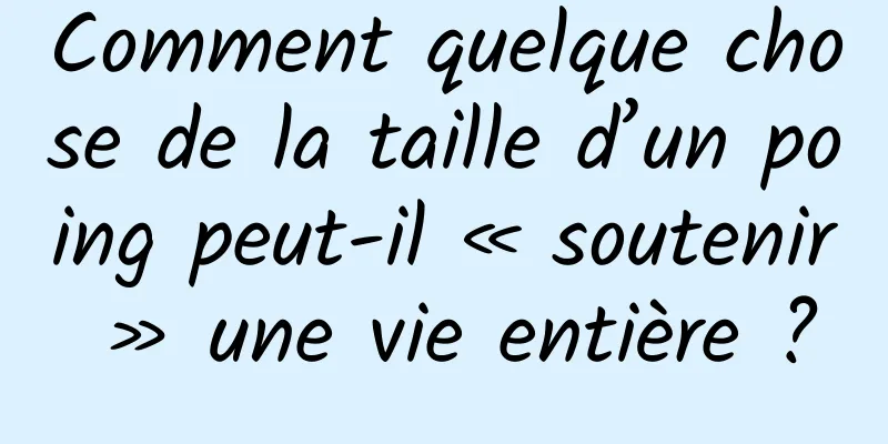 Comment quelque chose de la taille d’un poing peut-il « soutenir » une vie entière ?
