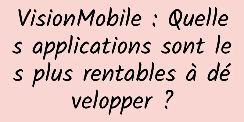 VisionMobile : Quelles applications sont les plus rentables à développer ?