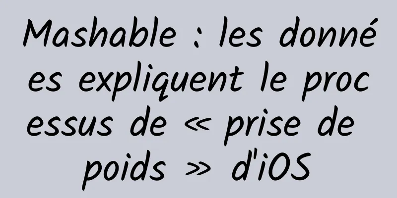 Mashable : les données expliquent le processus de « prise de poids » d'iOS