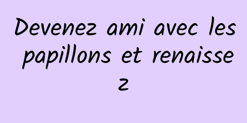 Devenez ami avec les papillons et renaissez