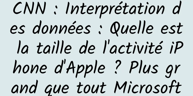 CNN : Interprétation des données : Quelle est la taille de l'activité iPhone d'Apple ? Plus grand que tout Microsoft