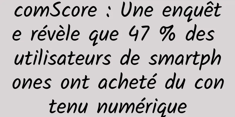 comScore : Une enquête révèle que 47 % des utilisateurs de smartphones ont acheté du contenu numérique
