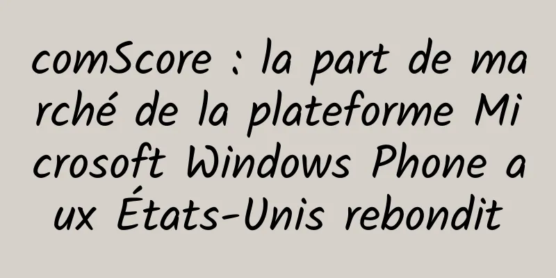 comScore : la part de marché de la plateforme Microsoft Windows Phone aux États-Unis rebondit