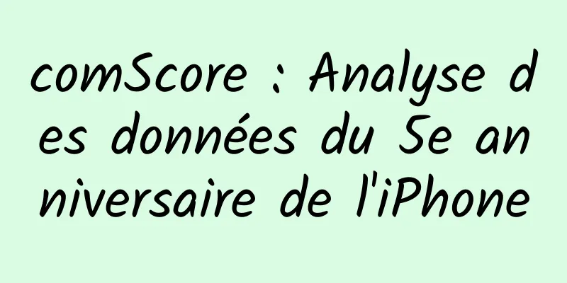 comScore : Analyse des données du 5e anniversaire de l'iPhone