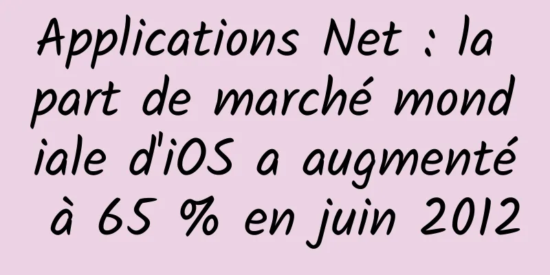 Applications Net : la part de marché mondiale d'iOS a augmenté à 65 % en juin 2012