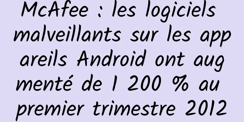 McAfee : les logiciels malveillants sur les appareils Android ont augmenté de 1 200 % au premier trimestre 2012