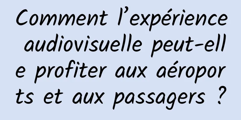 Comment l’expérience audiovisuelle peut-elle profiter aux aéroports et aux passagers ?
