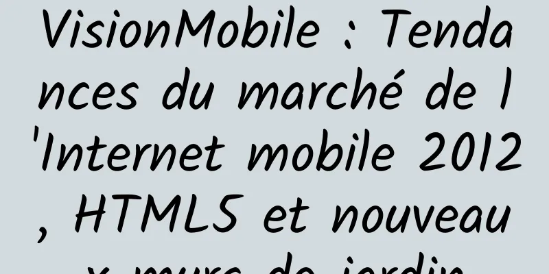 VisionMobile : Tendances du marché de l'Internet mobile 2012, HTML5 et nouveaux murs de jardin