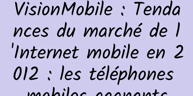 VisionMobile : Tendances du marché de l'Internet mobile en 2012 : les téléphones mobiles gagnants