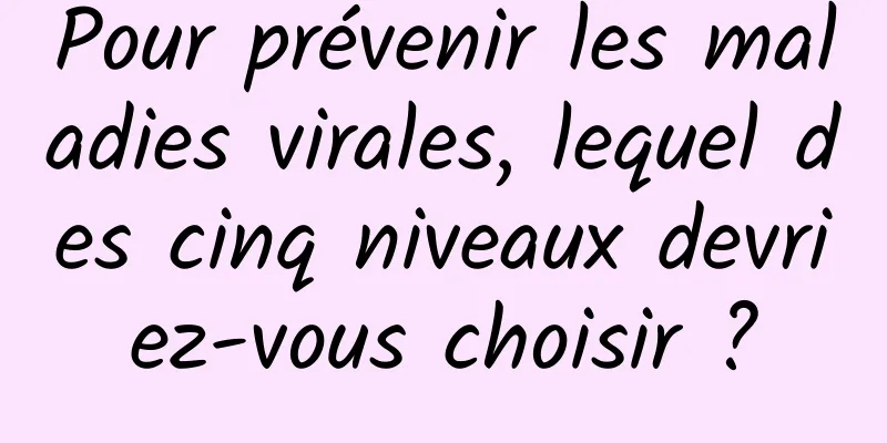 Pour prévenir les maladies virales, lequel des cinq niveaux devriez-vous choisir ?