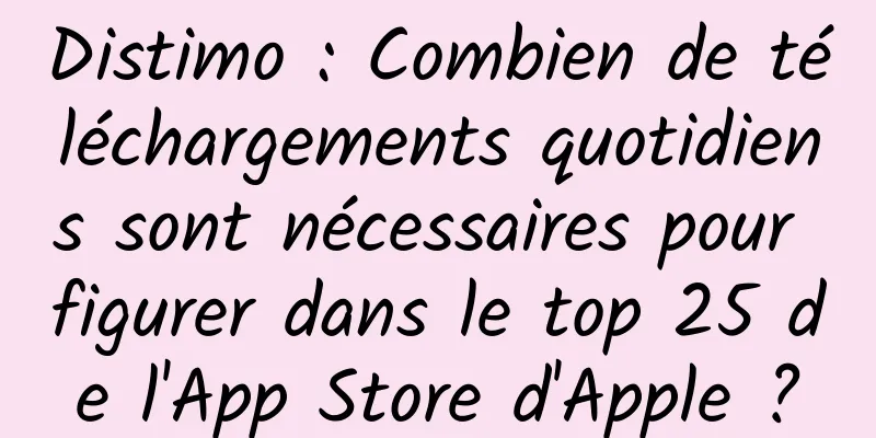 Distimo : Combien de téléchargements quotidiens sont nécessaires pour figurer dans le top 25 de l'App Store d'Apple ?