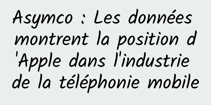Asymco : Les données montrent la position d'Apple dans l'industrie de la téléphonie mobile