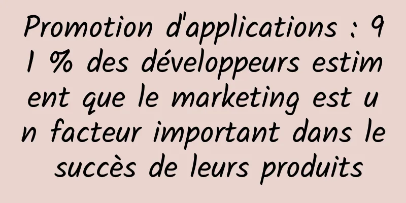 Promotion d'applications : 91 % des développeurs estiment que le marketing est un facteur important dans le succès de leurs produits