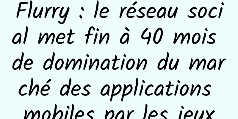Flurry : le réseau social met fin à 40 mois de domination du marché des applications mobiles par les jeux