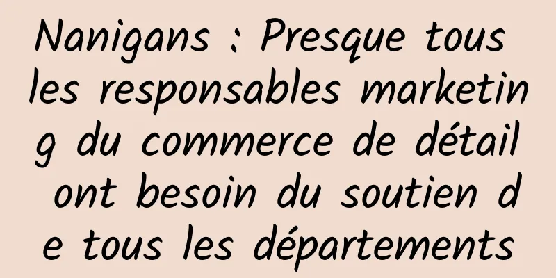 Nanigans : Presque tous les responsables marketing du commerce de détail ont besoin du soutien de tous les départements